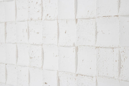 White 3D Mosaic Stone Wall Tile – Lightweight Travertine Wall Paneling for Indoor & Outdoor