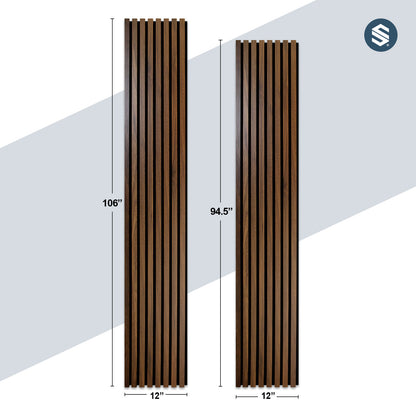 Antique Oak Acoustic Wall Panels Soundproof Slat Wood Cladding Siding (12" Wide 2pc./Box)