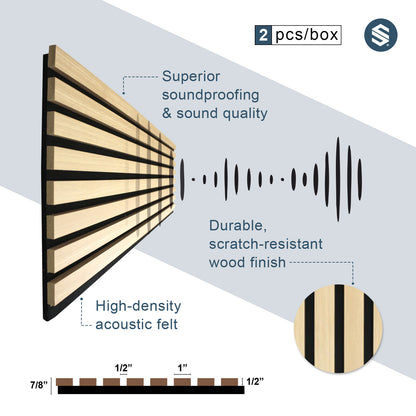 White Oak Acoustic Slat Wood Paneling, Siding for Walls and Ceilings