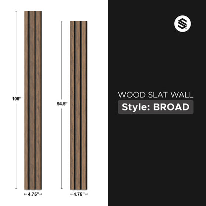 Antique Oak With Black Accents Slat Wood Wall Panels - Broad