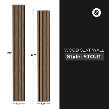Antique Oak With Black Accents Wood Slat Panels for Walls - Stout