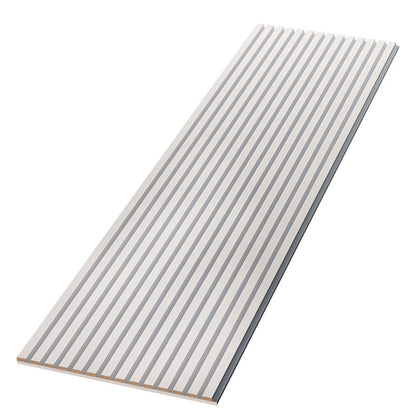 white on white slat wall paneling