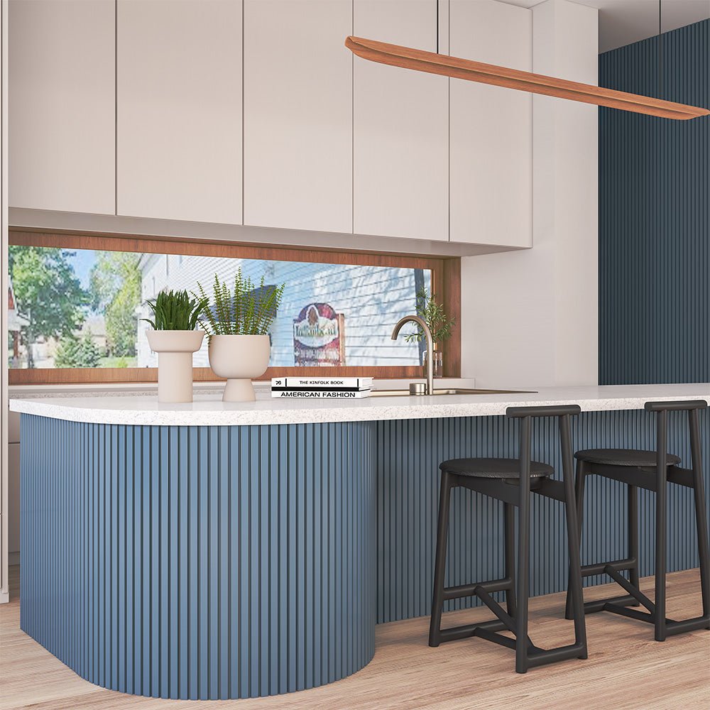 FlexForm™ Seamless Flexible Fluted Wall Panels – Midnight Blue