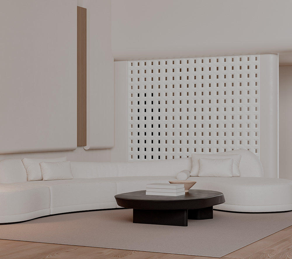 White PU Hollow Bricks Wall Partition – Modern Room Divider & Outdoor Privacy Screen