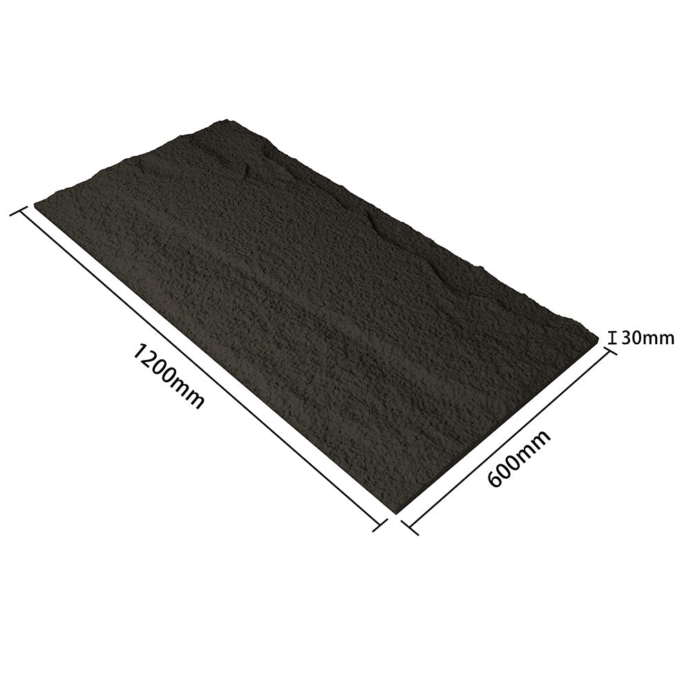 Black Faux Stone Wall Panels – Waterproof 3D Wall Tile for Interior & Exterior Decor