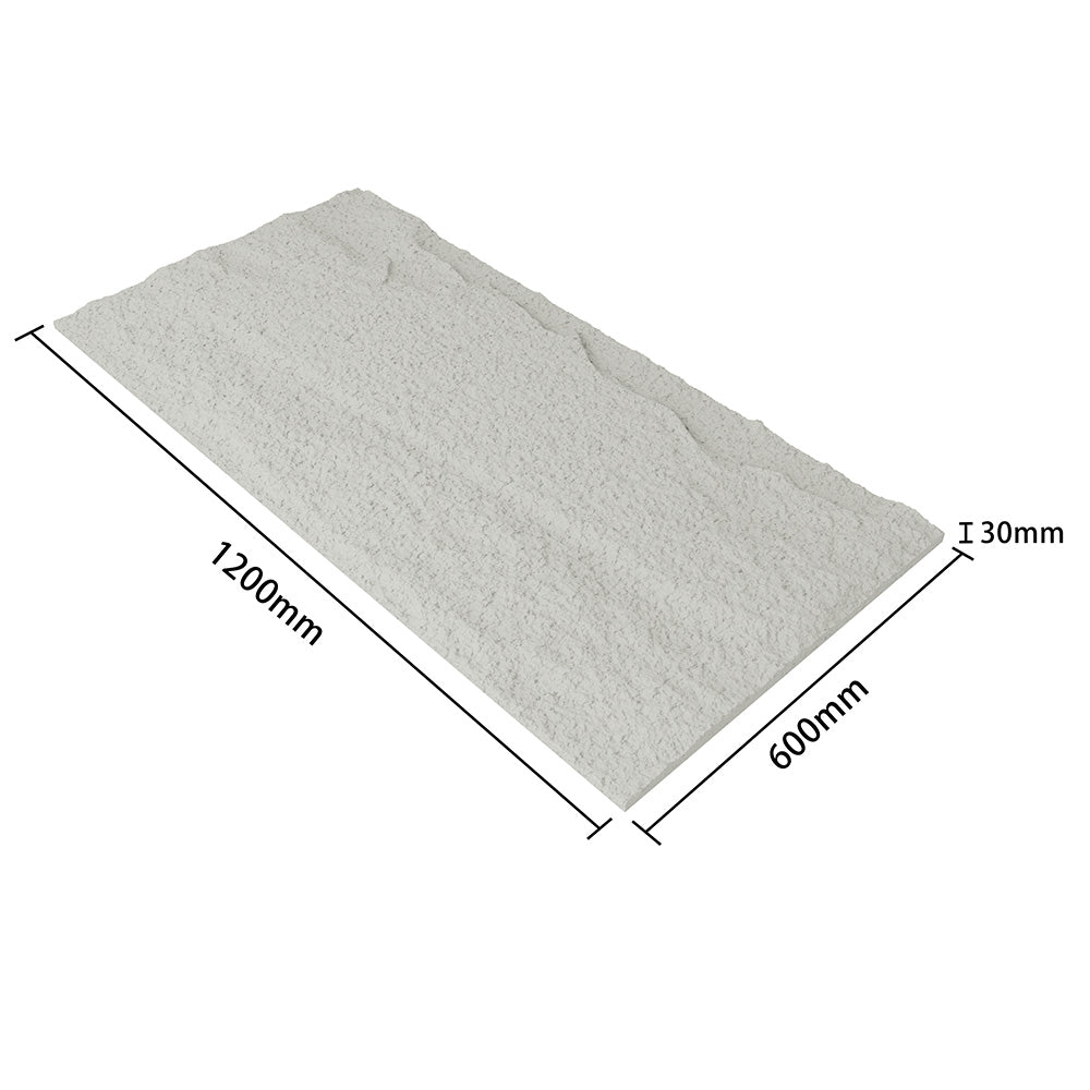 White Faux Stone Wall Panels – Waterproof 3D Wall Tile for Interior & Exterior Decor