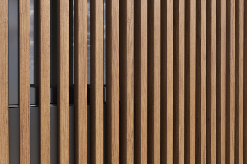 Teak Interior-Exterior Timber Tube Composite Wood Slat Privacy Dividers