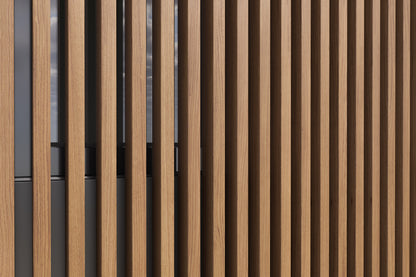 Teak Interior-Exterior Timber Tube Composite Wood Slat Privacy Dividers