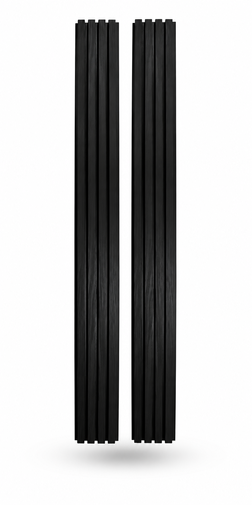 Enhanced Grain – Ultra Black Exterior Composite Slat Wall Paneling | Wood-Grain Finish
