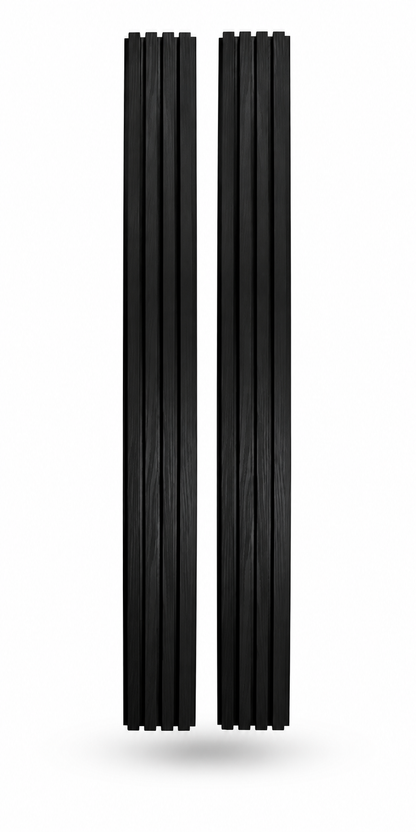 Enhanced Grain – Ultra Black Exterior Composite Slat Wall Paneling | Wood-Grain Finish