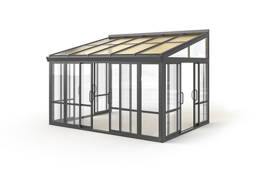 Vistas™ Sliding Door Glass Sunroom & Solarium (Black – 12 ft. Wide)