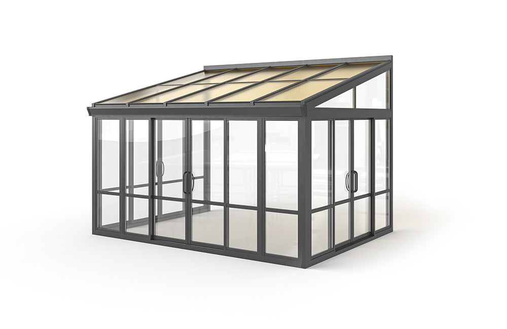 Vistas™ Sliding Door Glass Sunroom & Solarium (Black – 12 ft. Wide)