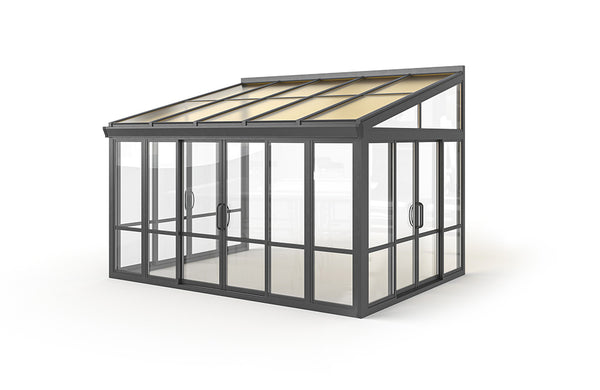 Vistas™ Sliding Door Glass Sunroom & Solarium (Black – 12 ft. Wide)