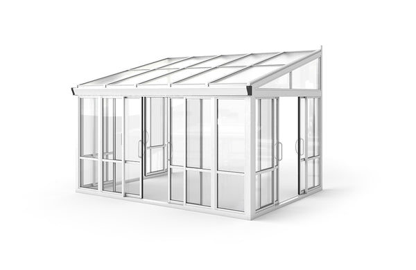 Vistas™ Sliding Door Glass Sunroom & Solarium (White – 12 ft. Wide)