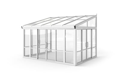 Vistas™ Sliding Door Glass Sunroom & Solarium (White – 12 ft. Wide)