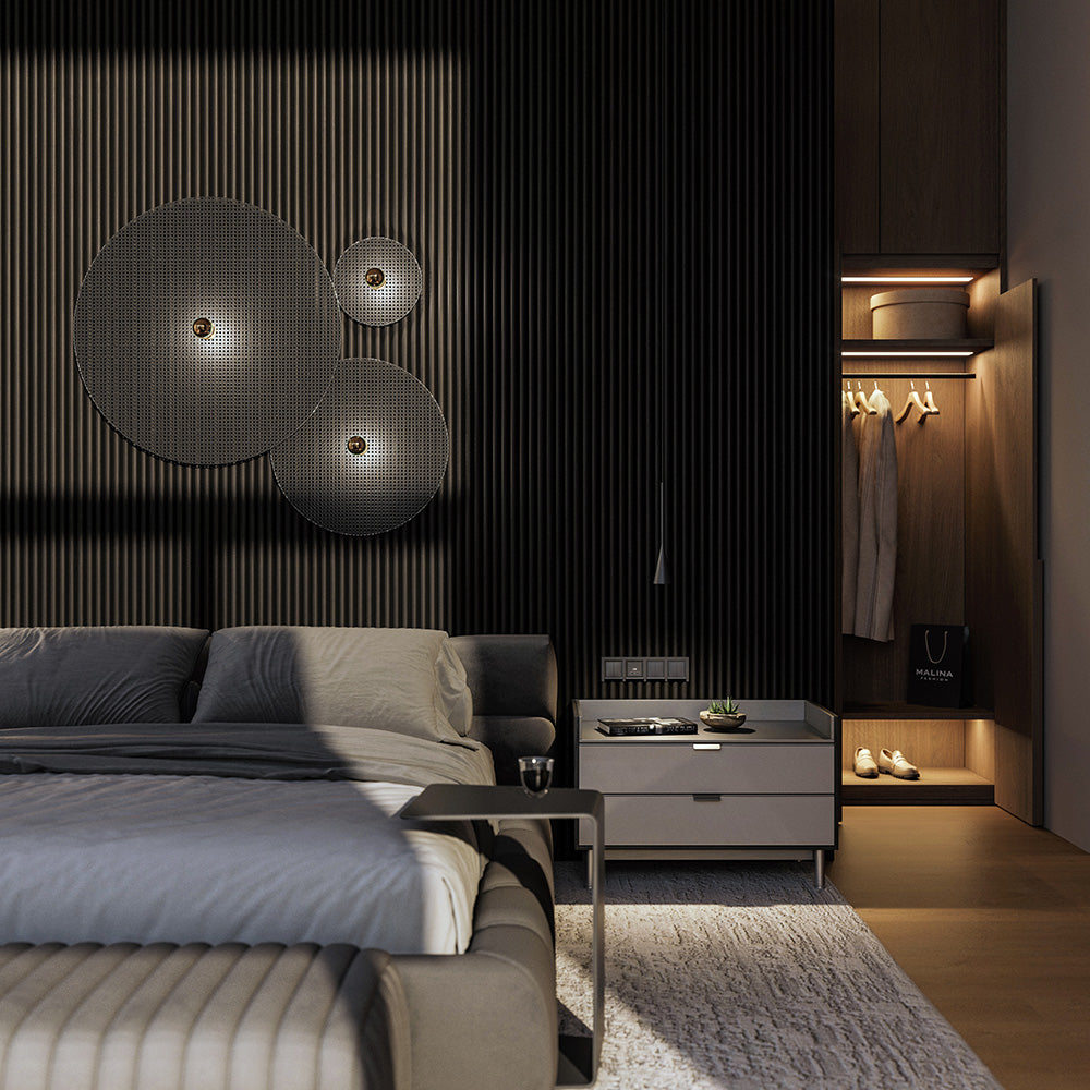 Half-Round Wood Column Acoustic Sound Panel for Walls - Black Oak