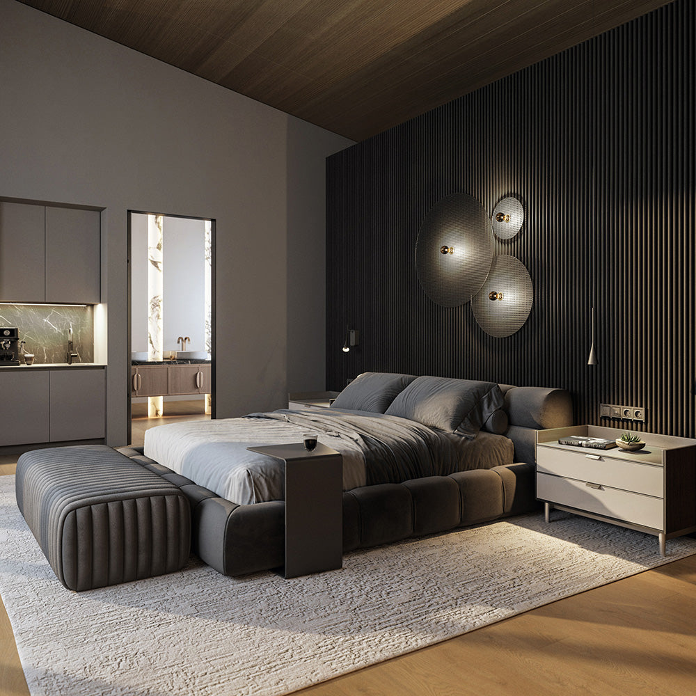 Half-Round Wood Column Acoustic Sound Panel for Walls - Black Oak