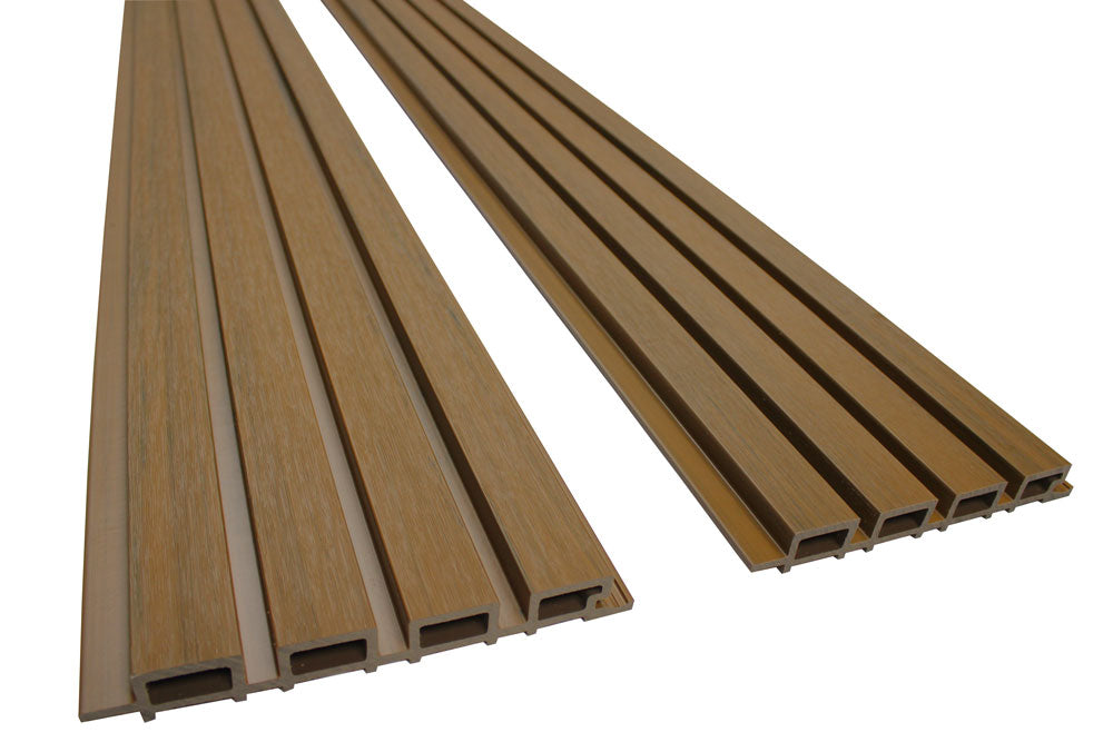 Weathered Teak Exterior Slat Wall Paneling for Outdoors