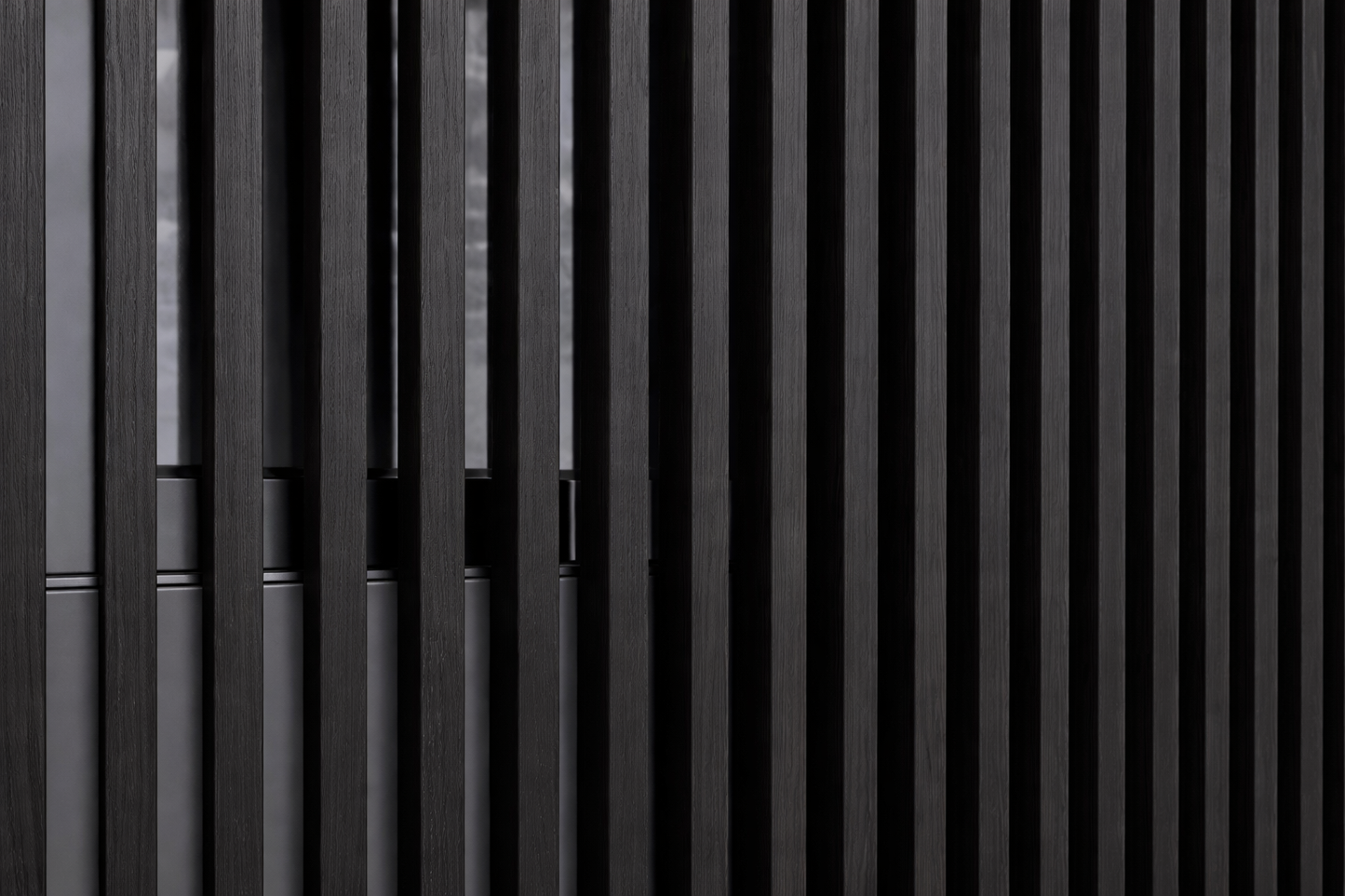 Black Interior-Exterior Timber Tube Composite Wood Slat Privacy Dividers