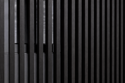 Black Interior-Exterior Timber Tube Composite Wood Slat Privacy Dividers