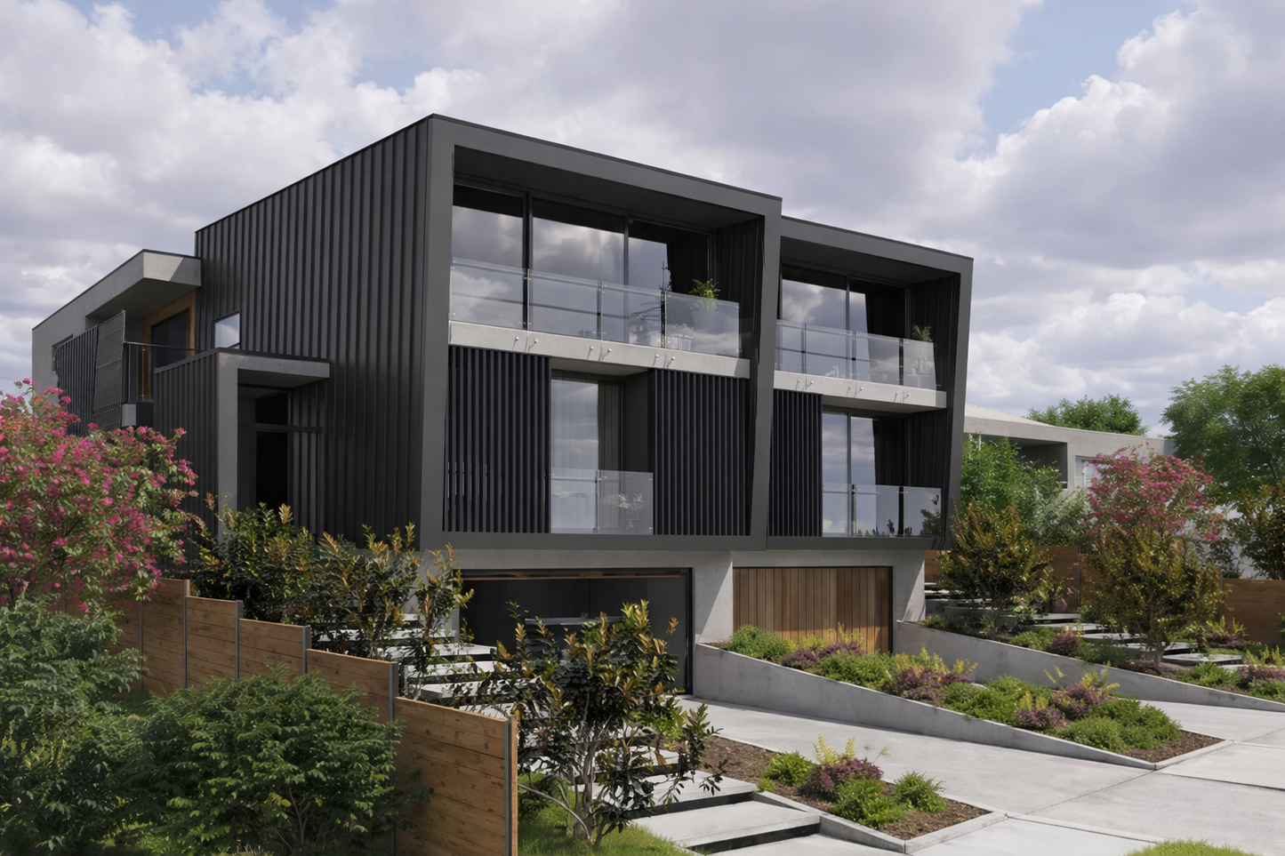 Black Interior-Exterior Timber Tube Composite Wood Slat Privacy Dividers