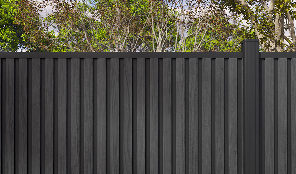All-Weather WPC Composite Fence Slat Panel System - Black