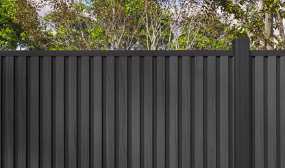 All-Weather WPC Composite Fence Slat Panel System - Black