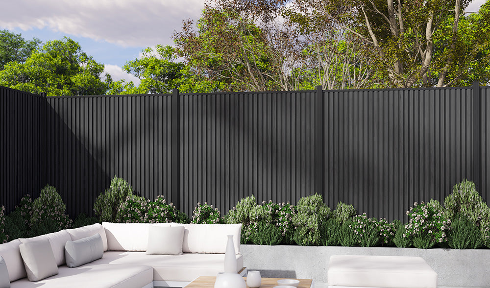 All-Weather WPC Composite Fence Slat Panel System - Black