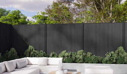 All-Weather WPC Composite Fence Slat Panel System - Black