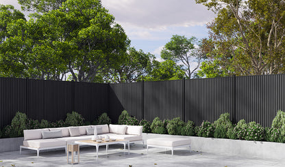 All-Weather WPC Composite Fence Slat Panel System - Black