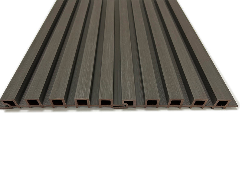 Charcoal Exterior Slat Siding Outdoor Wall Cladding Panels