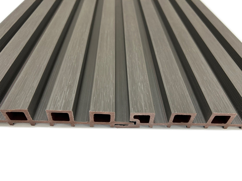 Charcoal Exterior Slat Siding Outdoor Wall Cladding Panels