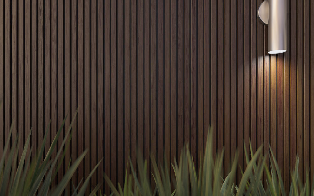 Dark Brown With Black Accents Exterior Slat Wall Paneling, Cladding, Siding for Outdoors