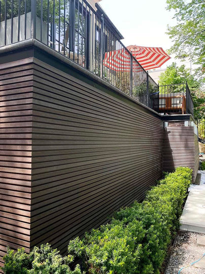 Dark Brown Exterior Slat Wall Paneling for Outdoors