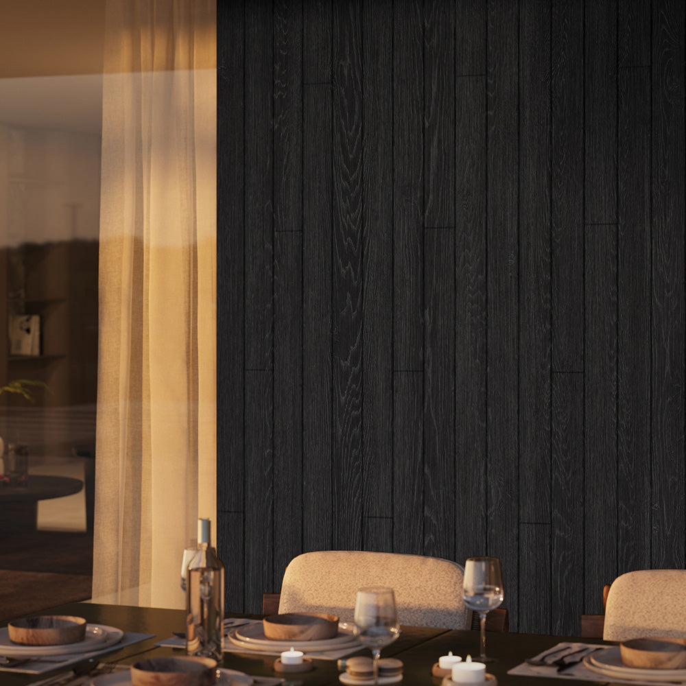 Enhanced Grain Wood-Like Composite Siding, Exterior Wall Paneling - Ebony