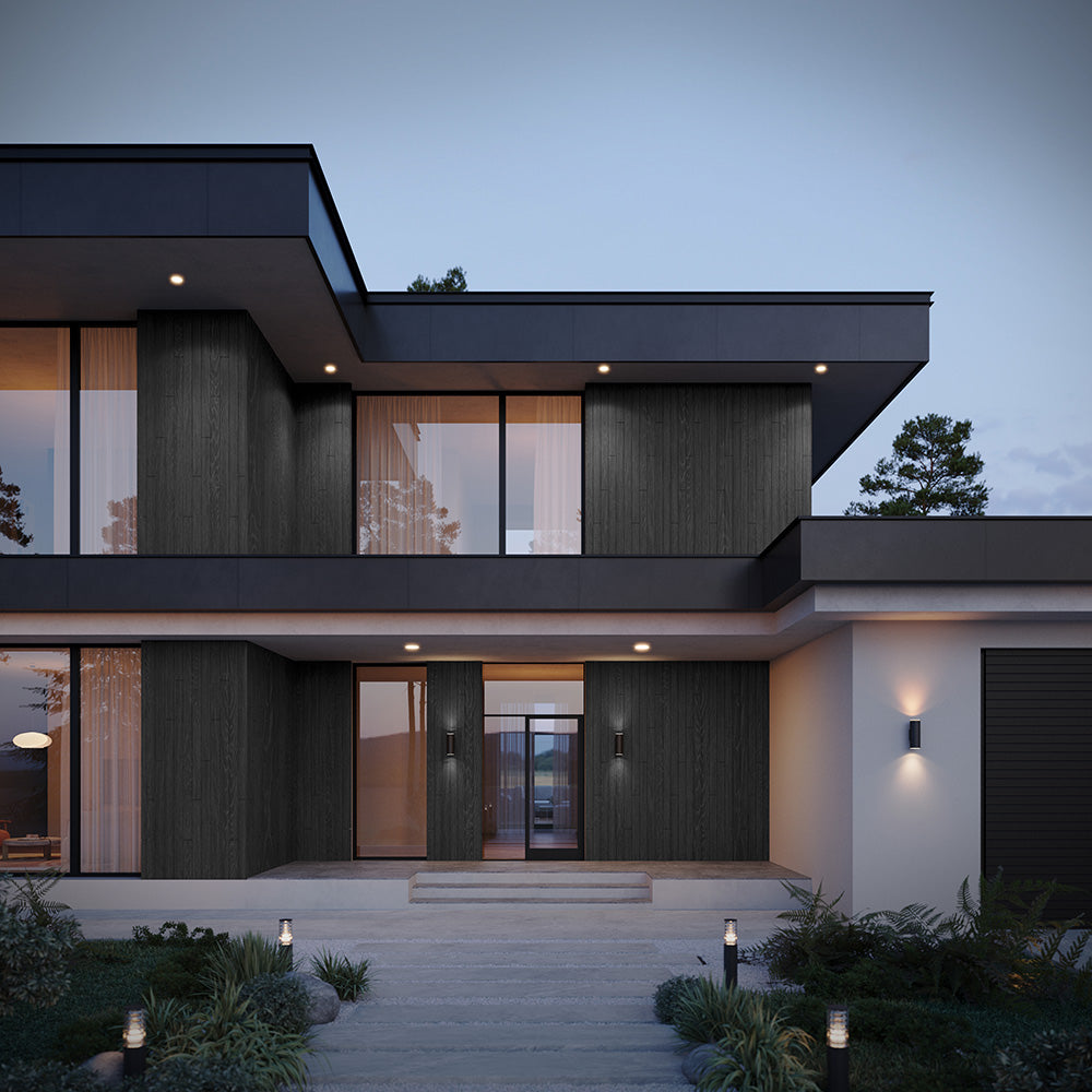 Enhanced Grain Wood-Like Composite Siding, Exterior Wall Paneling - Ebony