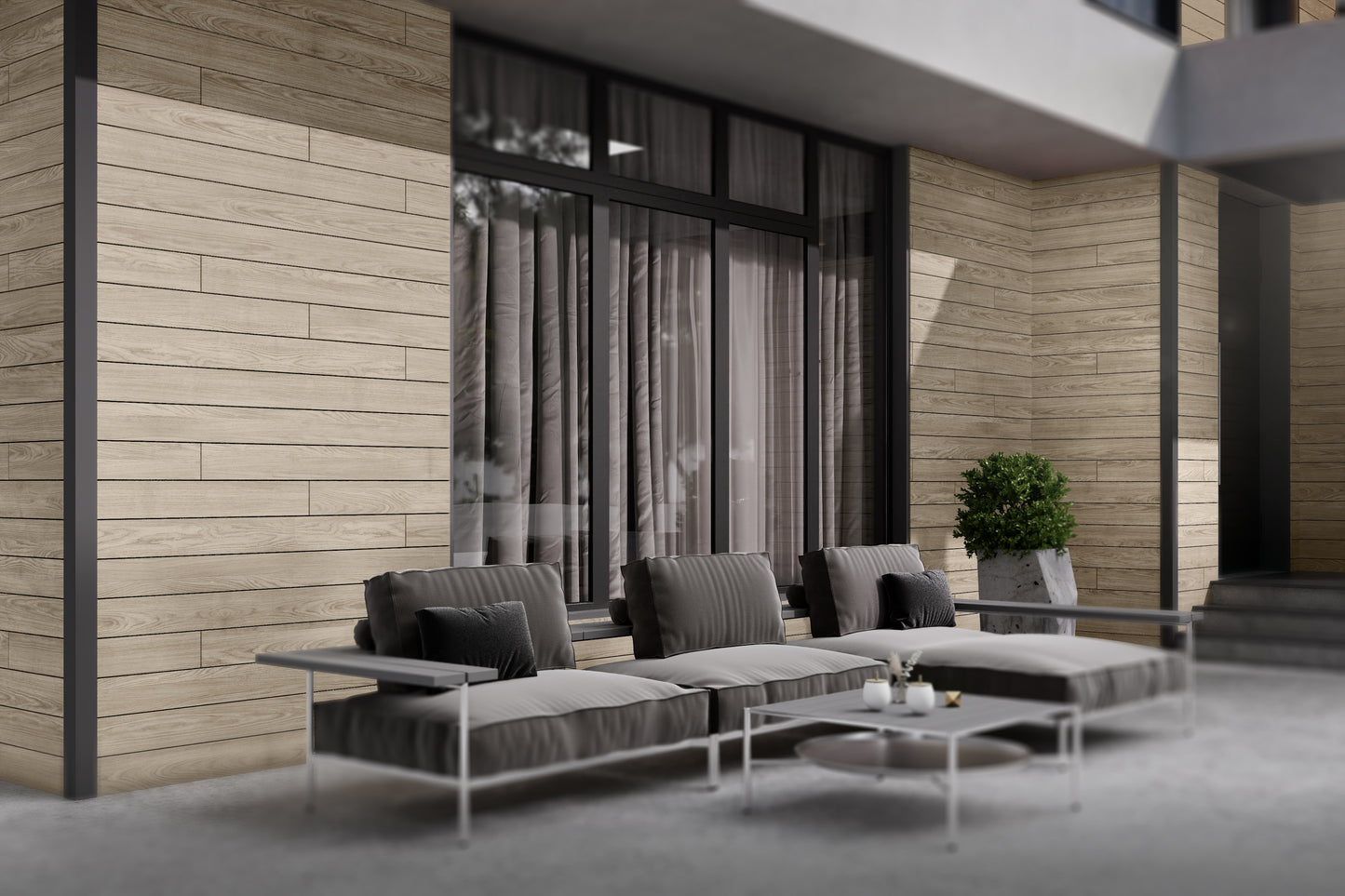 Enhanced Grain Wood-Like Composite Siding, Exterior Wall Paneling - Weathered Oak