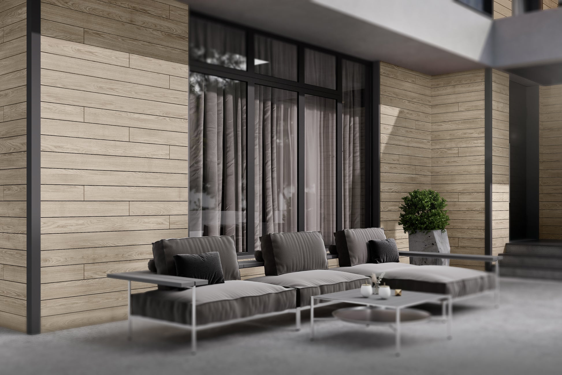 Enhanced Grain Wood-Like Composite Siding, Exterior Wall Paneling - Weathered Oak