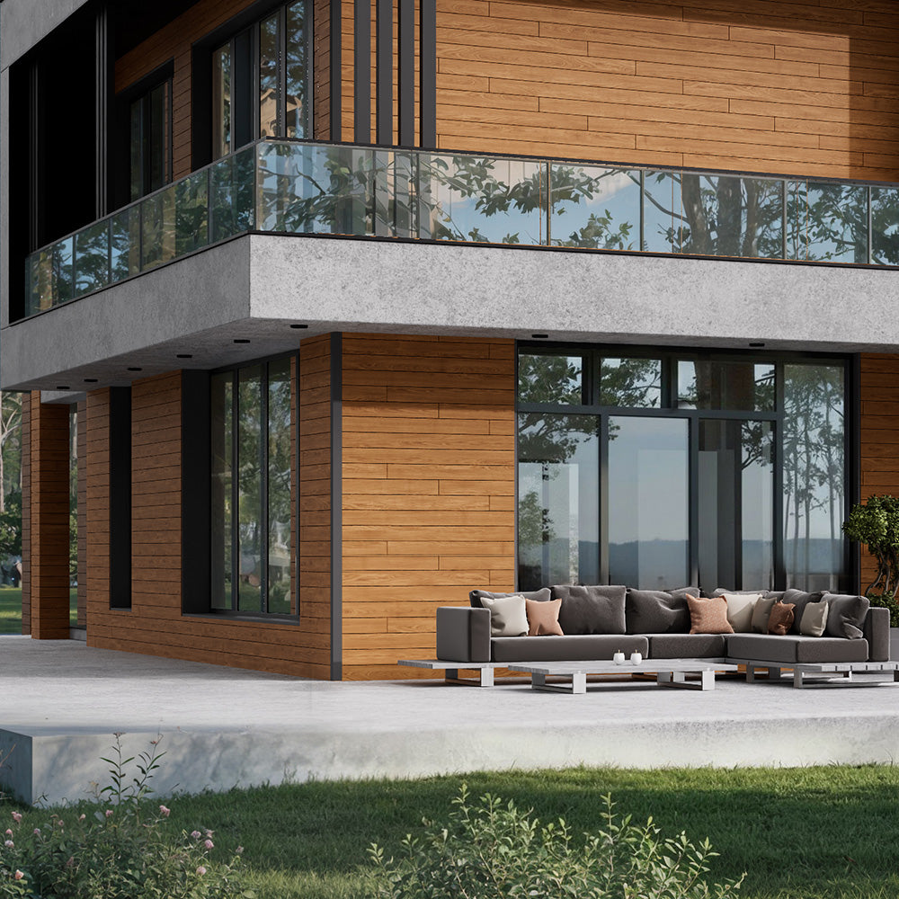 Enhanced Grain Wood-Like Composite Siding, Exterior Wall Paneling - Weathered Teak