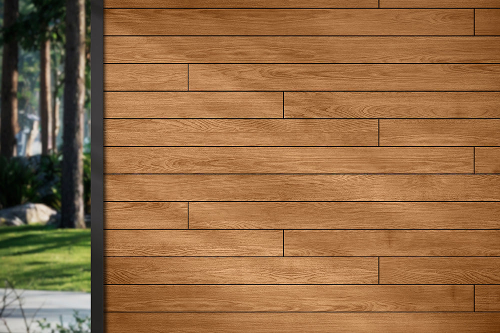 Enhanced Grain Wood-Like Composite Siding, Exterior Wall Paneling - Weathered Teak