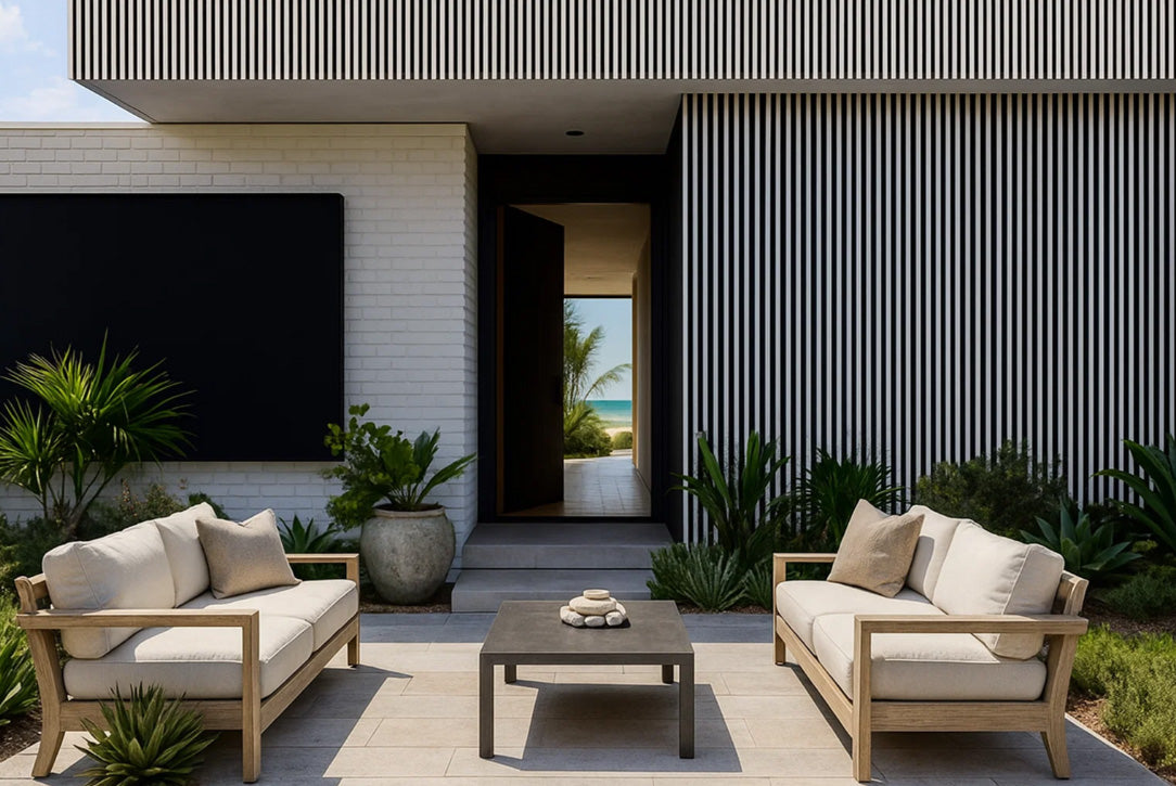 Slatted Composite Cladding Exterior Composite Siding Slat Wall Cladding System in Pure-White Oak ...