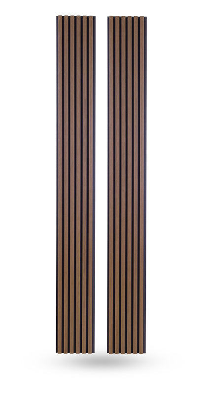 Weathered Teak With Black Accents Exterior Slat Siding Outdoor Wall Cladding Panels 5 Strip: 1" Wide Slats