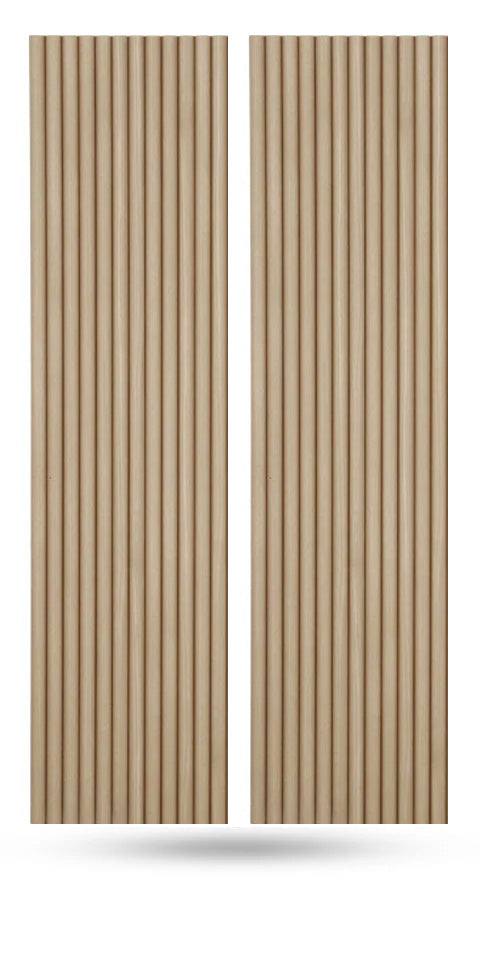 Flexible Tambour Wood Panels For Interior Walls Decorative Fluted Siding Cladding - Champagne Oak 1" Standard Bead