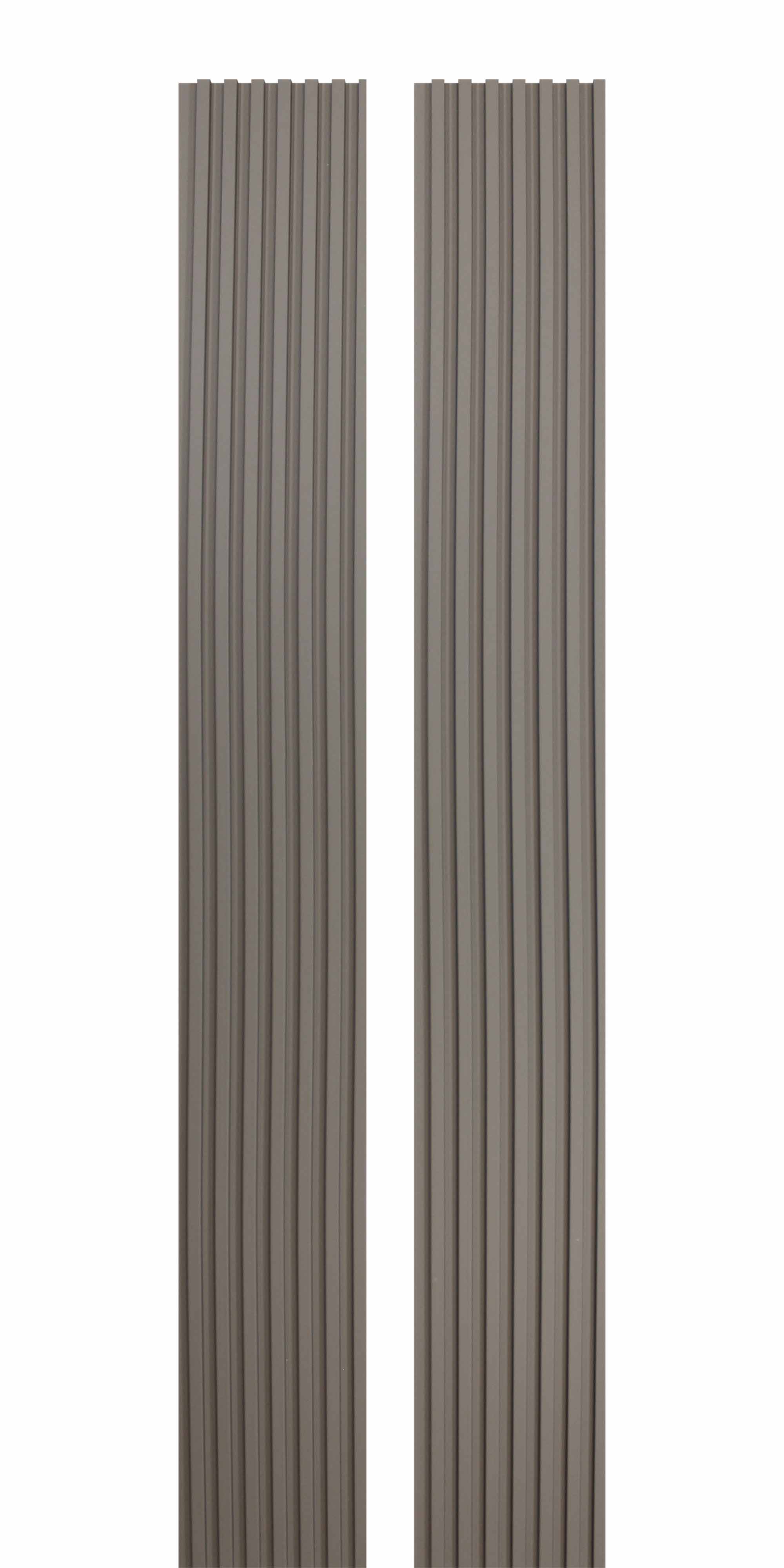 Gray Ridged Slats Pebble Gray Slat Wood Panels for Walls - Sleek (106