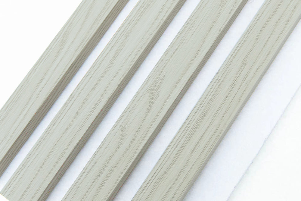 Glacier Oak Acoustic Wall Panels With Pure-White Accents Interior Soundproof Slat Wood Siding