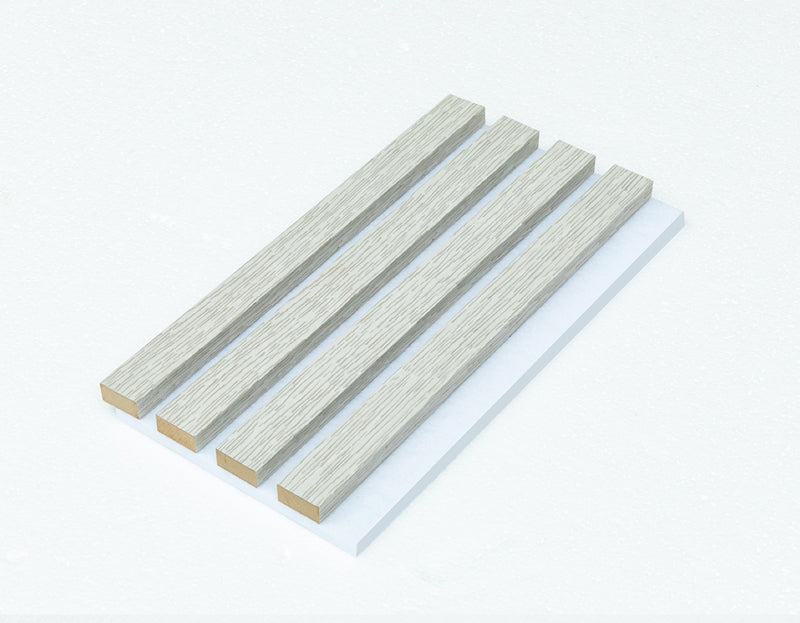 Glacier Oak Acoustic Wall Panels With Pure-White Accents Interior Soundproof Slat Wood Siding