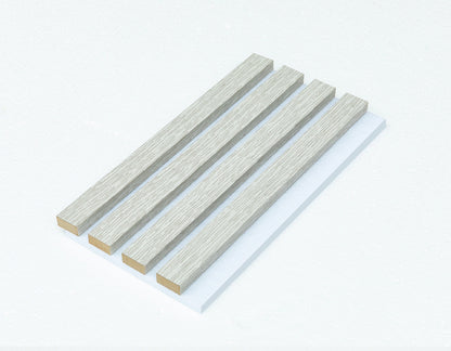 Glacier Oak Acoustic Wall Panels With Pure-White Accents Interior Soundproof Slat Wood Siding