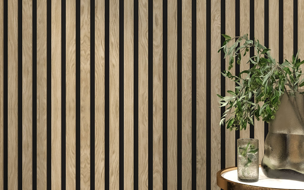 Light Walnut Acoustic Slat Wood Panels for Walls and Ceilings (94" x 1 ...