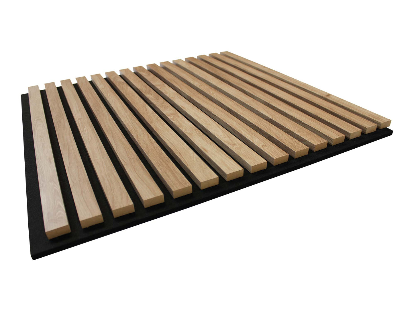 Light Walnut Acoustic Slat Wood Paneling for Soundproofing Walls - Square Tiles (24" x 24")