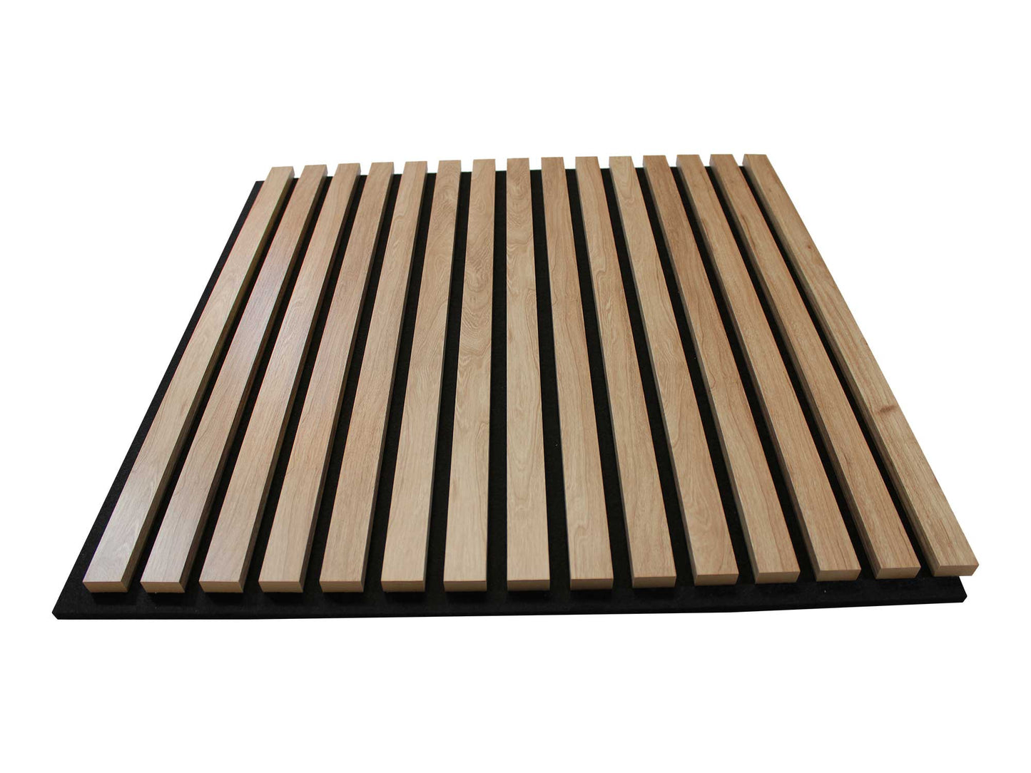 Light Walnut Acoustic Slat Wood Paneling for Soundproofing Walls - Square Tiles (24" x 24")